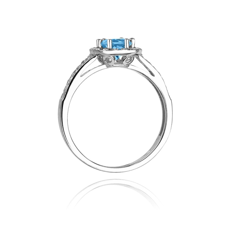 Pierścionek zaręczynowy z białego złota z topazem i diamentami 0,20ct Fire Of Love BW-87-topaz-b