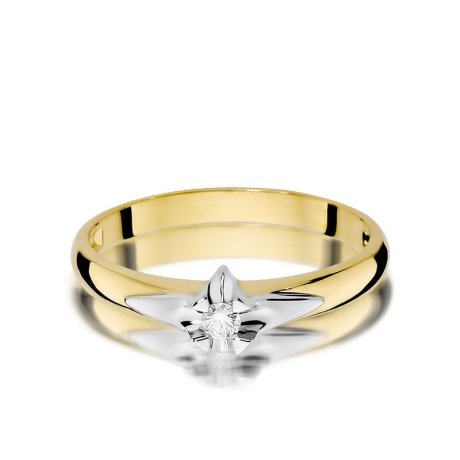 Przejdź do produktu Pierścionek zaręczynowy z żółtego złota z diamentem 0,04ct Fire Of Love