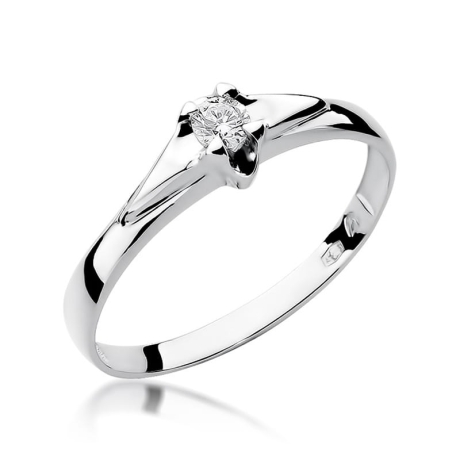 Przejdź do produktu Pierścionek zaręczynowy z białego złota z diamentem 0,10ct Fire Of Love 