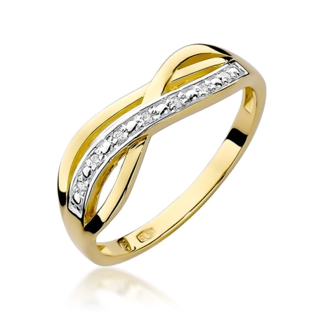 Przejdź do produktu Pierścionek zaręczynowy z żółtego złota z diamentami 0,06ct Fire Of Love
