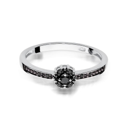 Pierścionek zaręczynowy z białego złota z czarnymi diamentami 0,09ct Fire Of Love BW-91-czarne-b