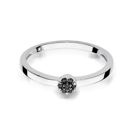 Przejdź do produktu Pierścionek zaręczynowy z białego złota z czarnymi diamentami 0,04ct Fire Of Love