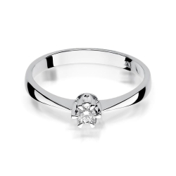 Pierścionek zaręczynowy z białego złota z diamentem 0,10ct Fire Of Love GW-111-0,10ct-b