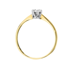 Pierścionek zaręczynowy z żółtego złota z diamentem 0,03ct Fire Of Love BW-111T