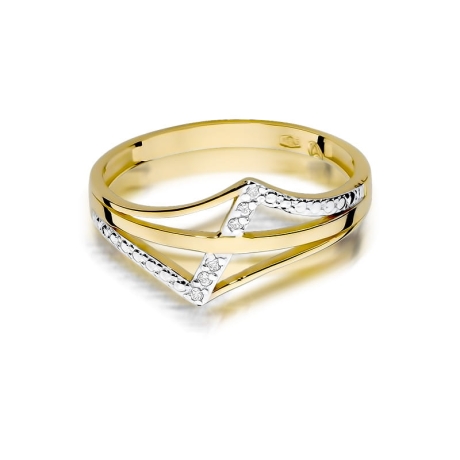 Przejdź do produktu Pierścionek zaręczynowy z żółtego złota z diamentami 0,03ct Fire Of Love