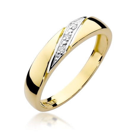 Przejdź do produktu Pierścionek zaręczynowy z żółtego złota z diamentami 0,02ct Fire Of Love 