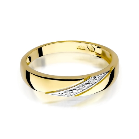 Przejdź do produktu Pierścionek zaręczynowy z żółtego złota z diamentami 0,02ct Fire Of Love 