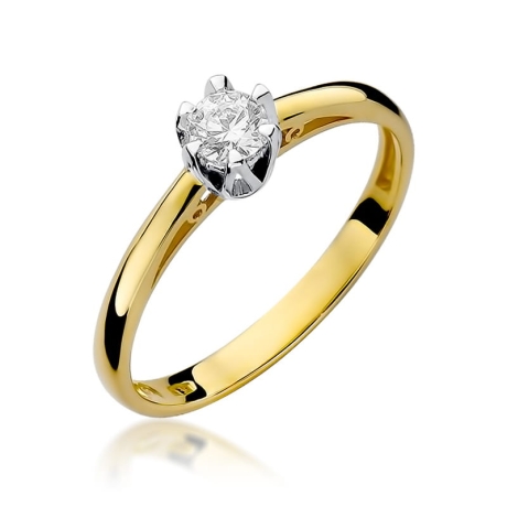 Przejdź do produktu Pierścionek zaręczynowy z żółtego złota z diamentem 0,15ct Fire Of Love