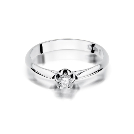Przejdź do produktu Pierścionek zaręczynowy z białego złota z diamentem 0,10ct Fire Of Love 