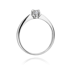 Pierścionek zaręczynowy z białego złota z diamentem 0,10ct Fire Of Love BW-134-b