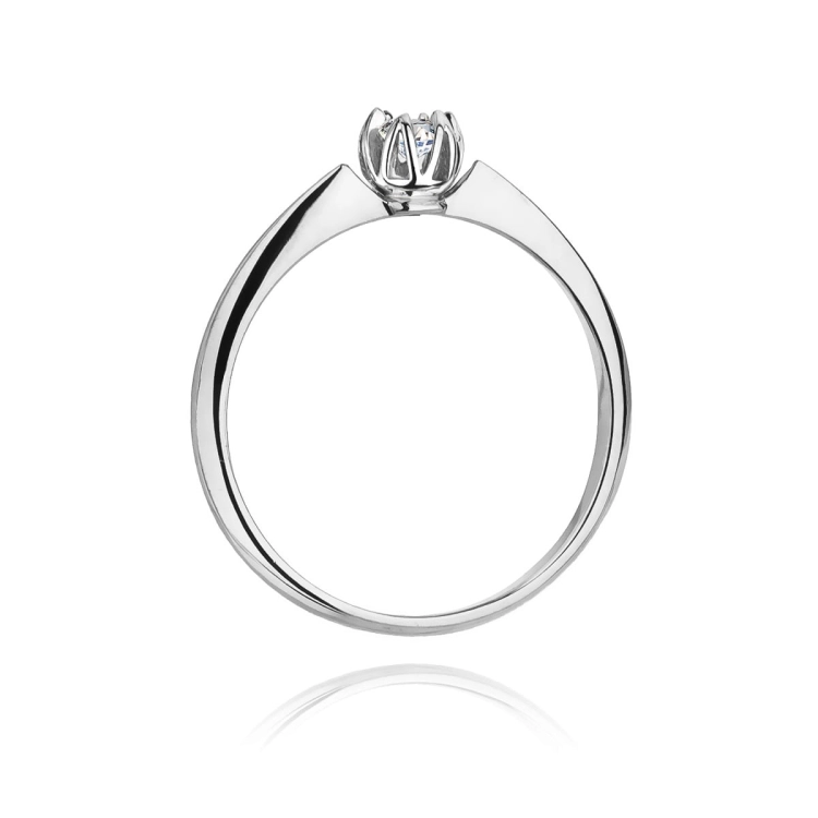 Pierścionek zaręczynowy z białego złota z diamentem 0,10ct Fire Of Love BW-134-b