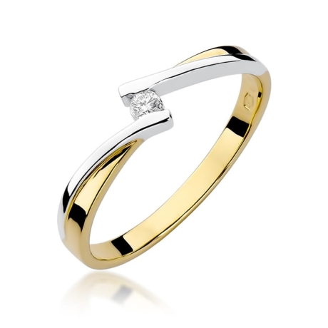 Przejdź do produktu Pierścionek zaręczynowy z żółtego złota z diamentem 0,04ct Fire Of Love 