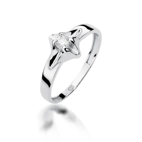 Przejdź do produktu Pierścionek zaręczynowy z białego złota z diamentem 0,12ct Fire Of Love 