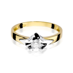 Pierścionek zaręczynowy z żółtego złota z diamentem 0,30ct Fire Of Love BW-155-0,30ct