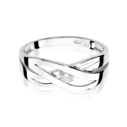 Pierścionek zaręczynowy z białego złota z diamentem 0,10ct Fire Of Love BW-156-0,10ct-b