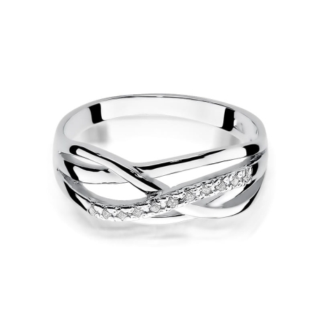 Przejdź do produktu Pierścionek zaręczynowy z białego złota z diamentami 0,10ct Fire Of Love 