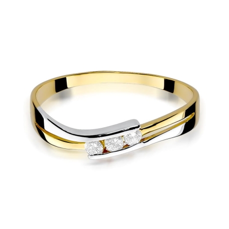 Przejdź do produktu Pierścionek zaręczynowy z żółtego złota z diamentami 0,12ct Fire Of Love