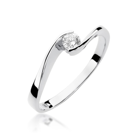 Przejdź do produktu Pierścionek zaręczynowy z białego złota z diamentem 0,13ct Fire Of Love