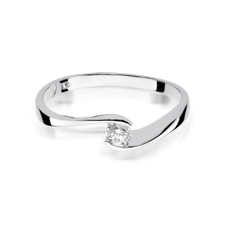 Przejdź do produktu Pierścionek zaręczynowy z białego złota z diamentem 0,13ct Fire Of Love