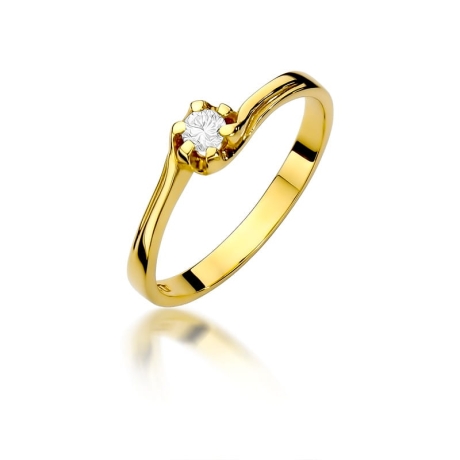 Przejdź do produktu Pierścionek zaręczynowy z żółtego złota z diamentem 0,10ct Fire Of Love