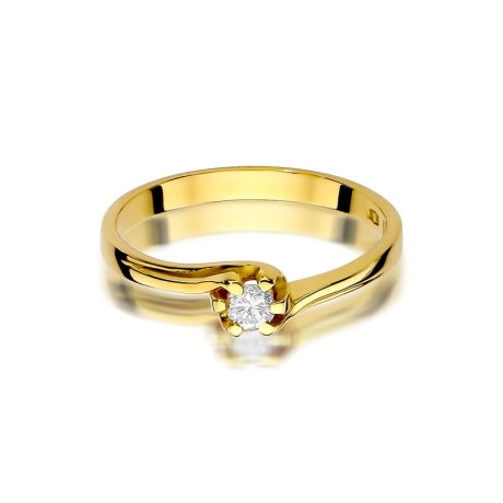 Przejdź do produktu Pierścionek zaręczynowy z żółtego złota z diamentem 0,10ct Fire Of Love