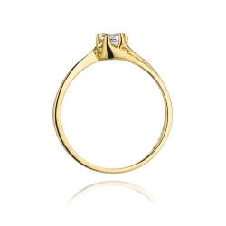 Pierścionek zaręczynowy z żółtego złota z diamentem 0,10ct Fire Of Love BW-163-0,10ct