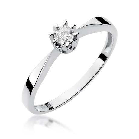 Przejdź do produktu Pierścionek zaręczynowy z białego złota z diamentem 0,15ct Fire Of Love