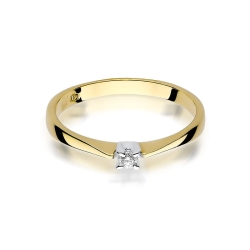 Pierścionek zaręczynowy z żółtego złota z diamentem 0,03ct Fire Of Love BW-175