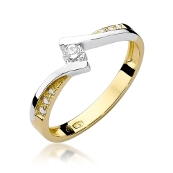 Pierścionek zaręczynowy z żółtego złota z diamentami 0,16ct Fire Of Love BW-177