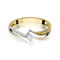 Pierścionek zaręczynowy z żółtego złota z diamentami 0,16ct Fire Of Love BW-177