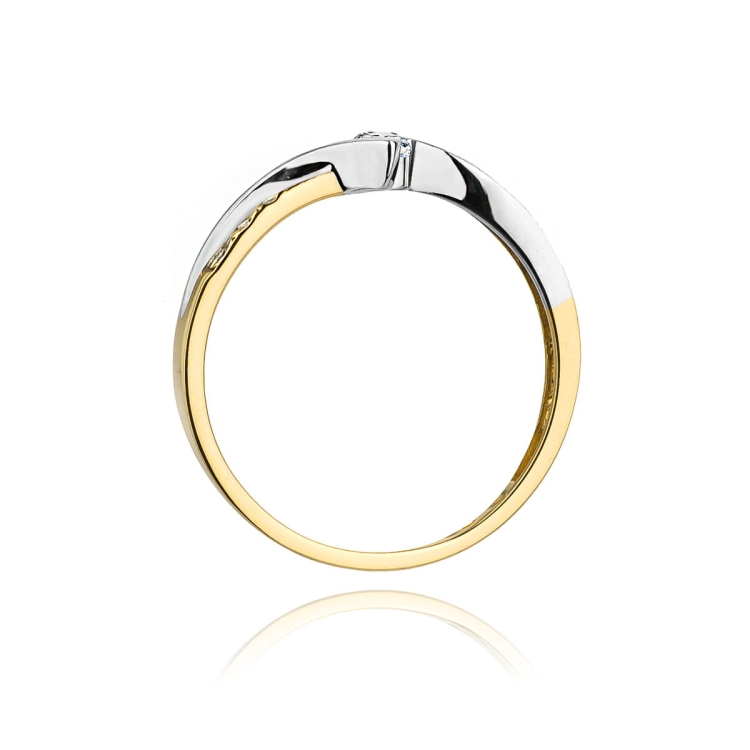 Pierścionek zaręczynowy z żółtego złota z diamentami 0,16ct Fire Of Love BW-177