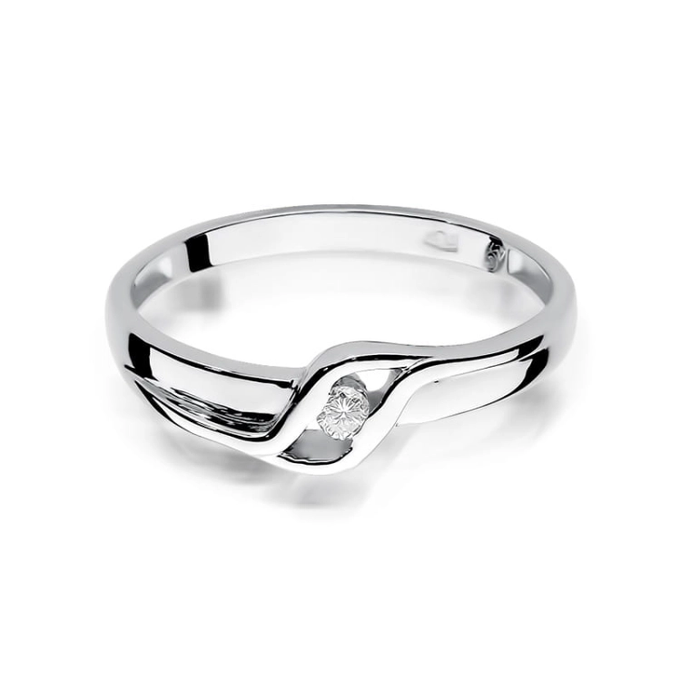 Pierścionek zaręczynowy z białego złota z diamentem 0,04ct Fire Of Love BW-178-0,04ct-b