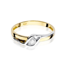 Pierścionek zaręczynowy z żółtego złota z diamentem 0,10ct Fire Of Love BW-178-0,10ct