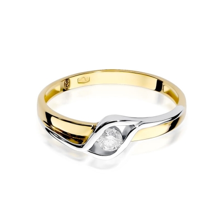 Przejdź do produktu Pierścionek zaręczynowy z żółtego złota z diamentem 0,10ct Fire Of Love 