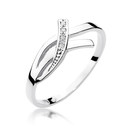 Przejdź do produktu Pierścionek zaręczynowy z białego złota z diamentami 0,02ct Fire Of Love