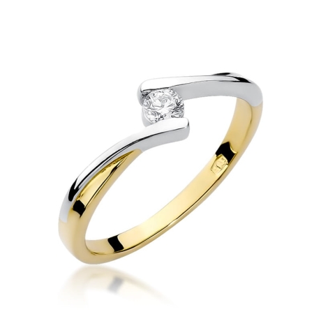 Przejdź do produktu Pierścionek zaręczynowy z żółtego złota z diamentem 0,10ct Fire Of Love