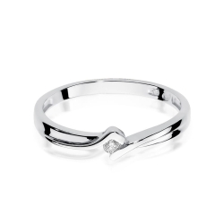 Pierścionek zaręczynowy z białego złota z diamentem 0,04ct Fire Of Love BW-181-b