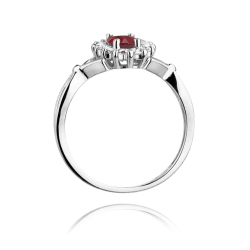 Pierścionek zaręczynowy z białego złota z rubinem i diamentami 0,12ct Fire Of Love BW-182-rubin-0,60ct-b