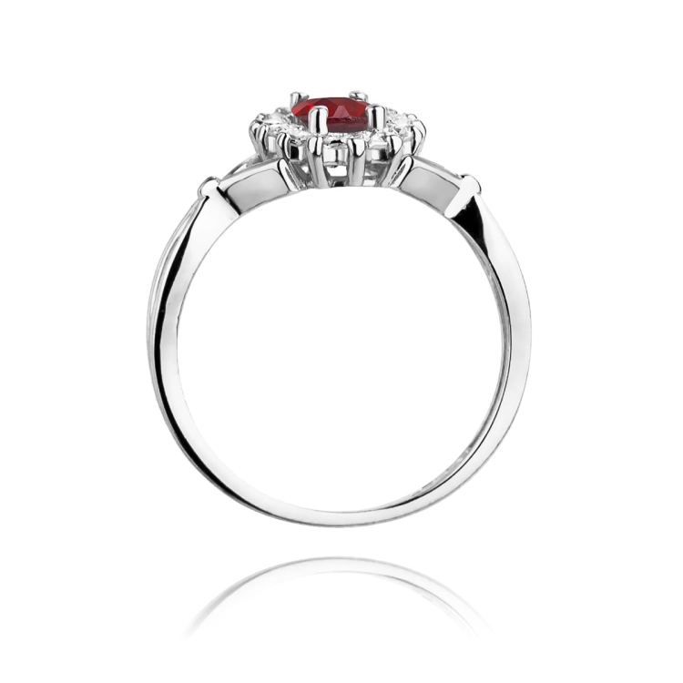 Pierścionek zaręczynowy z białego złota z rubinem i diamentami 0,12ct Fire Of Love BW-182-rubin-0,60ct-b