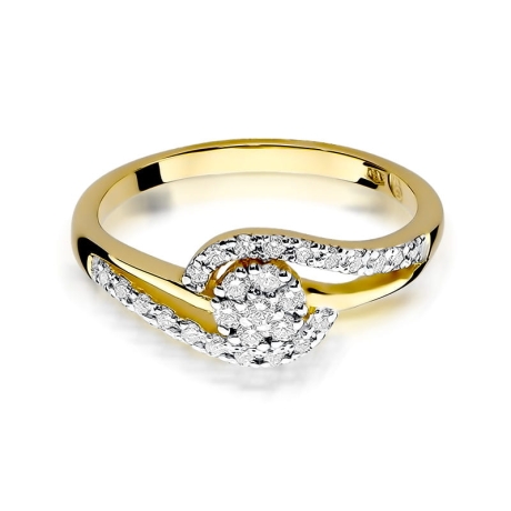 Przejdź do produktu Pierścionek zaręczynowy z żółtego złota z diamentami 0,17ct Fire Of Love 