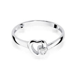Pierścionek zaręczynowy z białego złota z diamentem 0,02ct Fire Of Love BW-188-b