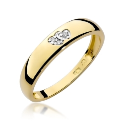 Pierścionek zaręczynowy z żółtego złota z diamentami 0,02ct Fire Of Love BW-189