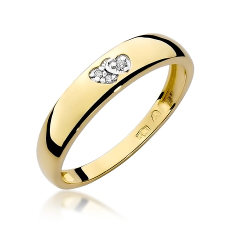 Przejdź do produktu Pierścionek zaręczynowy z żółtego złota z diamentami 0,02ct Fire Of Love