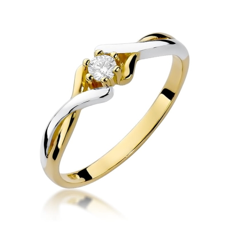 Przejdź do produktu Pierścionek zaręczynowy z żółtego złota z diamentem 0,08ct Fire Of Love 