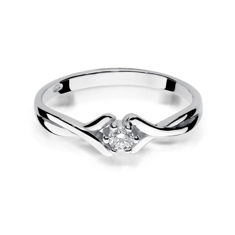 Przejdź do produktu Pierścionek zaręczynowy z białego złota z diamentem 0,10ct Fire Of Love 