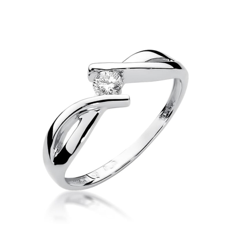 Przejdź do produktu Pierścionek zaręczynowy z białego złota z diamentem 0,10ct Fire Of Love 