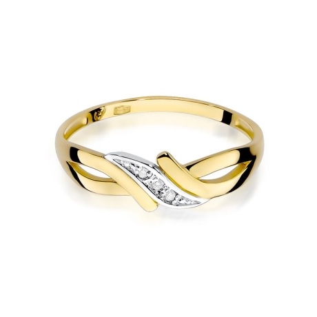 Przejdź do produktu Pierścionek zaręczynowy z żółtego złota z diamentami 0,02ct Fire Of Love