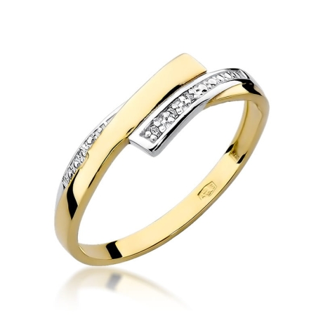 Przejdź do produktu Pierścionek zaręczynowy z żółtego złota z diamentami 0,02ct Fire Of Love