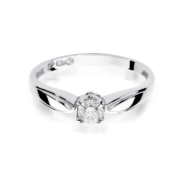 Pierścionek zaręczynowy z białego złota z diamentem 0,24ct Fire Of Love BW-197-b