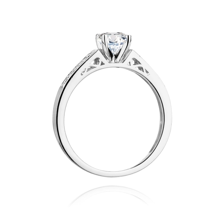 Pierścionek zaręczynowy z białego złota z diamentami 0,42ct Fire Of Love BW-198-b
